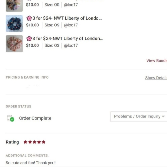 Liberty of London Art Fabric Scrunchie Margot Mary Black and White Floral - Picture 5 of 8